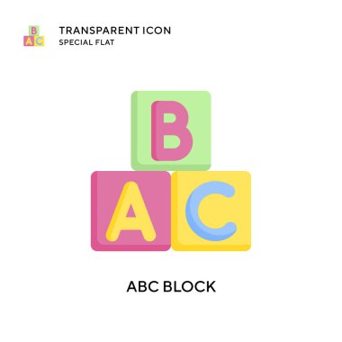 Abc blok vektör simgesi. Düz çizim. EPS 10 vektörü.