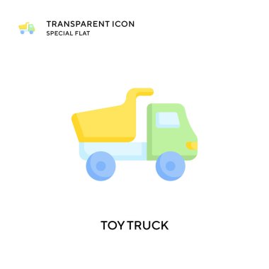 Oyuncak kamyon vektör simgesi. Düz çizim. EPS 10 vektörü.