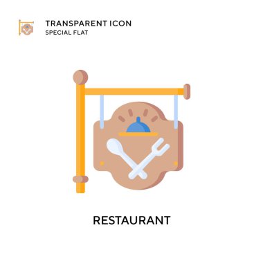 Restoran vektör simgesi. Düz çizim. EPS 10 vektörü.