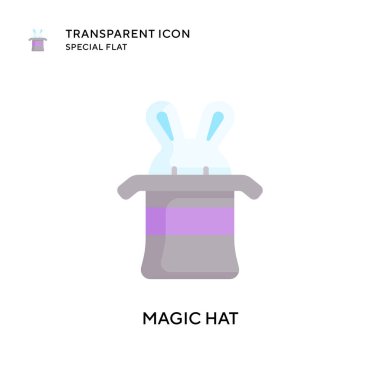 Sihirli şapka vektör simgesi. Düz çizim. EPS 10 vektörü.