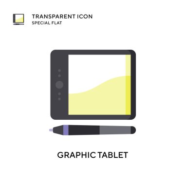 Grafik tablet vektör simgesi. Düz çizim. EPS 10 vektörü.