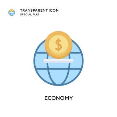 Ekonomi vektör simgesi. Düz çizim. EPS 10 vektörü.