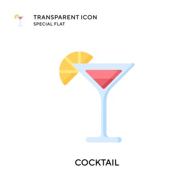 Kokteyl vektör simgesi. Düz çizim. EPS 10 vektörü.