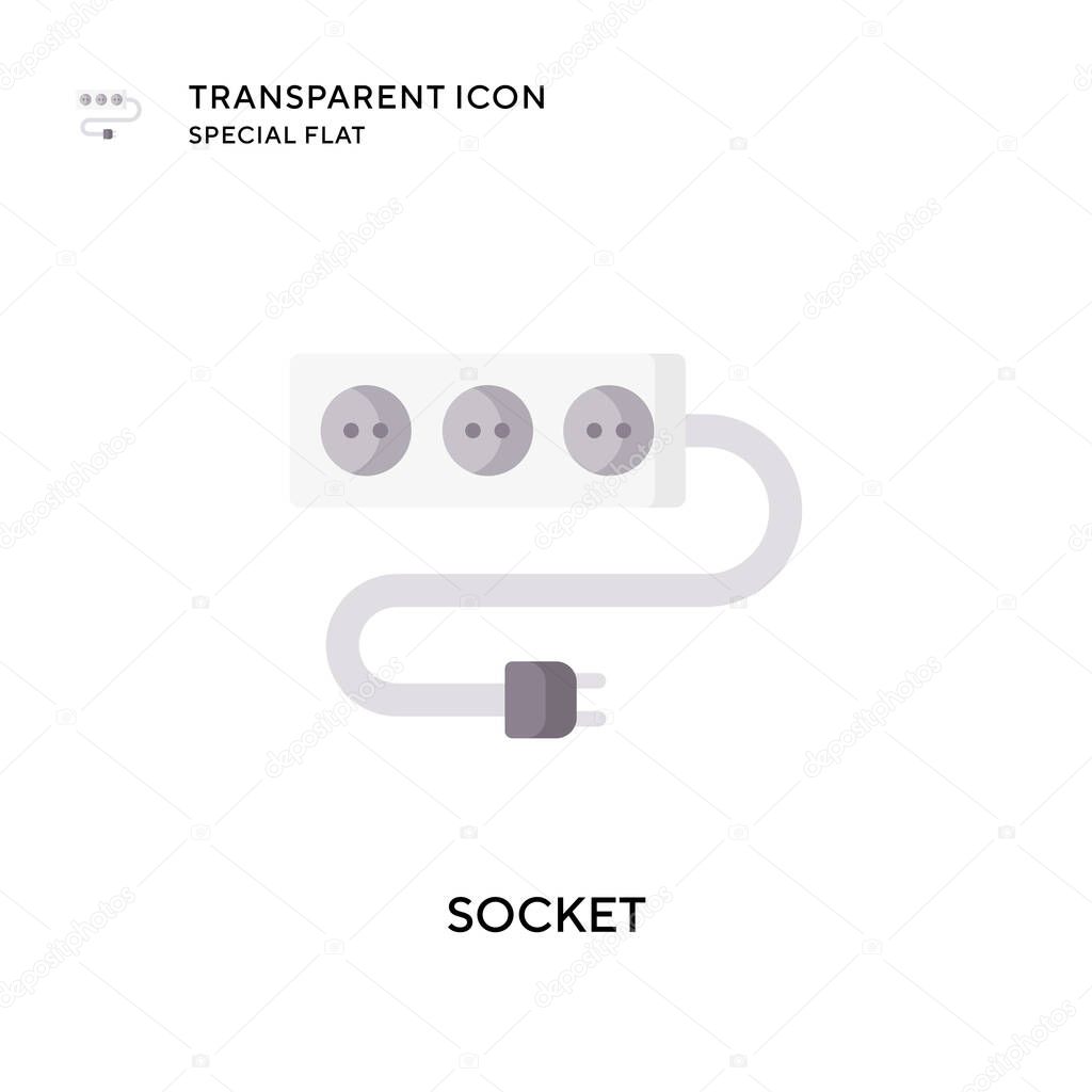 Socket vector icon. Flat style illustration. EPS 10 vector.