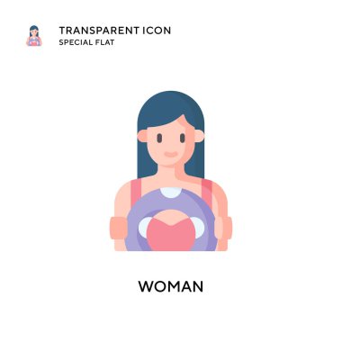 Kadın vektör simgesi. Düz çizim. EPS 10 vektörü.