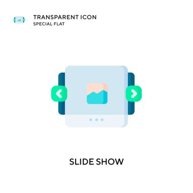 Slayt gösterisi vektör simgesi. Düz çizim. EPS 10 vektörü.