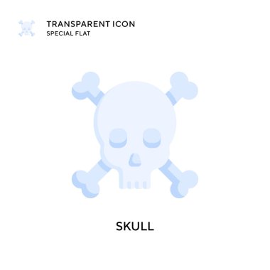 Kafatası vektör simgesi. Düz çizim. EPS 10 vektörü.