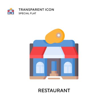 Restoran vektör simgesi. Düz çizim. EPS 10 vektörü.