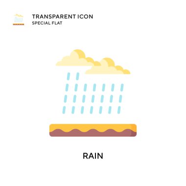 Yağmur vektör simgesi. Düz çizim. EPS 10 vektörü.