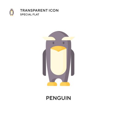 Penguen vektör simgesi. Düz çizim. EPS 10 vektörü.