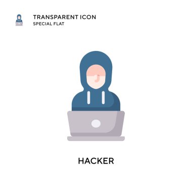 Hacker vektör simgesi. Düz çizim. EPS 10 vektörü.