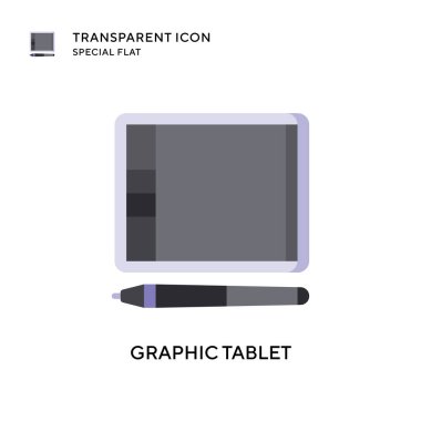 Grafik tablet vektör simgesi. Düz çizim. EPS 10 vektörü.