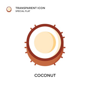 Hindistan cevizi vektör simgesi. Düz çizim. EPS 10 vektörü.