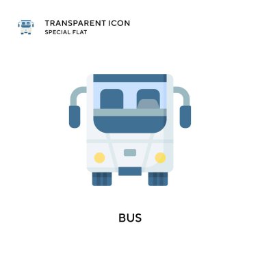 Otobüs vektör simgesi. Düz çizim. EPS 10 vektörü.