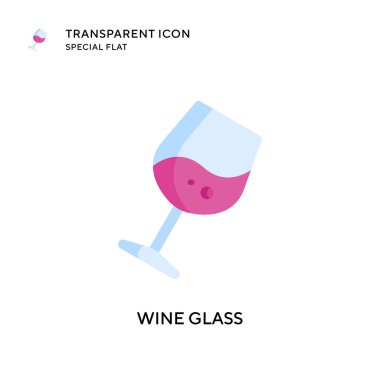 Şarap kadehi vektör simgesi. Düz çizim. EPS 10 vektörü.