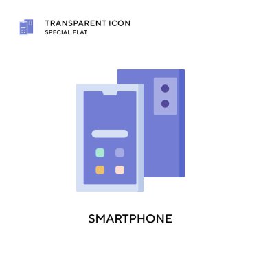 Akıllı telefon vektör simgesi. Düz çizim. EPS 10 vektörü.