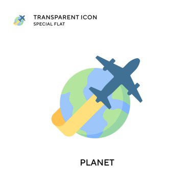 Gezegen vektör simgesi. Düz çizim. EPS 10 vektörü.