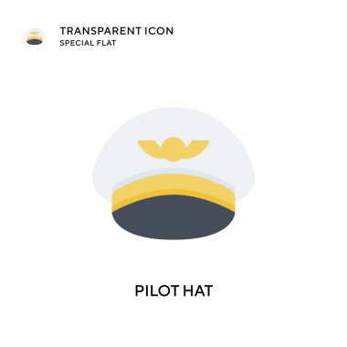 Pilot hat vector icon. Flat style illustration. EPS 10 vector. clipart