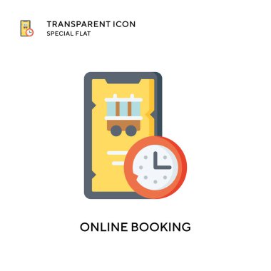 Çevrimiçi vektör simgesi rezervasyonu. Düz çizim. EPS 10 vektörü.