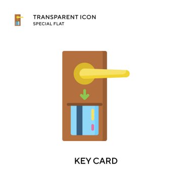Anahtar kart vektör simgesi. Düz çizim. EPS 10 vektörü.