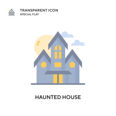 Lanetli ev vektör simgesi. Düz çizim. EPS 10 vektörü.