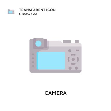 Kamera vektör simgesi. Düz çizim. EPS 10 vektörü.