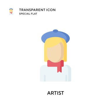 Sanatçı vektör simgesi. Düz çizim. EPS 10 vektörü.