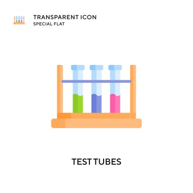 Test tüpleri vektör simgesi. Düz çizim. EPS 10 vektörü.