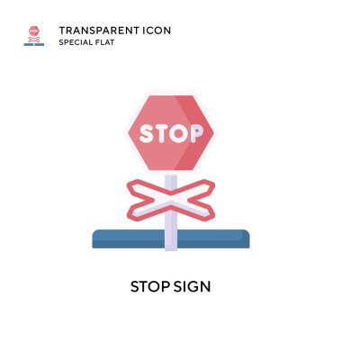 Dur işareti vektör simgesi. Düz çizim. EPS 10 vektörü.