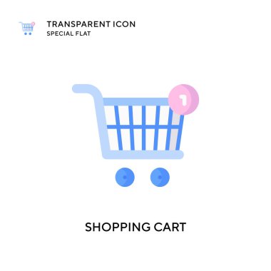 Alışveriş arabası vektör ikonu. Düz çizim. EPS 10 vektörü.