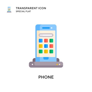 Telefon vektör simgesi. Düz çizim. EPS 10 vektörü.