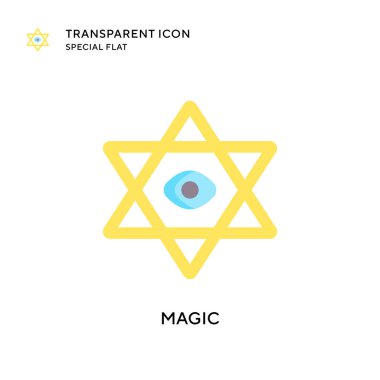 Sihirli vektör simgesi. Düz çizim. EPS 10 vektörü.