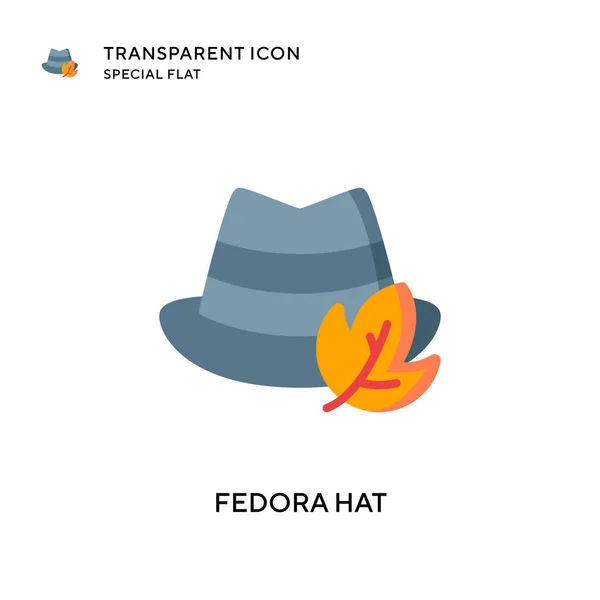 Fedora Hat Vector Icon Flat Style Illustration Eps Vector — Stock Vector