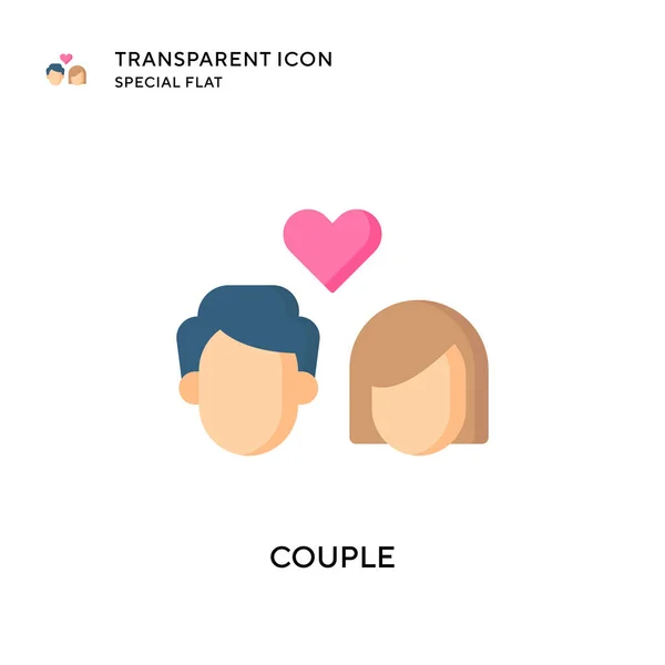 Icône Vectorielle Couple Illustration Style Plat Vecteur Eps — Image vectorielle