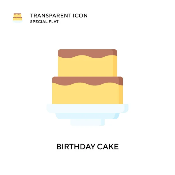 誕生日ケーキのベクトルアイコン フラットスタイルのイラスト Eps 10ベクトル — ストックベクタ