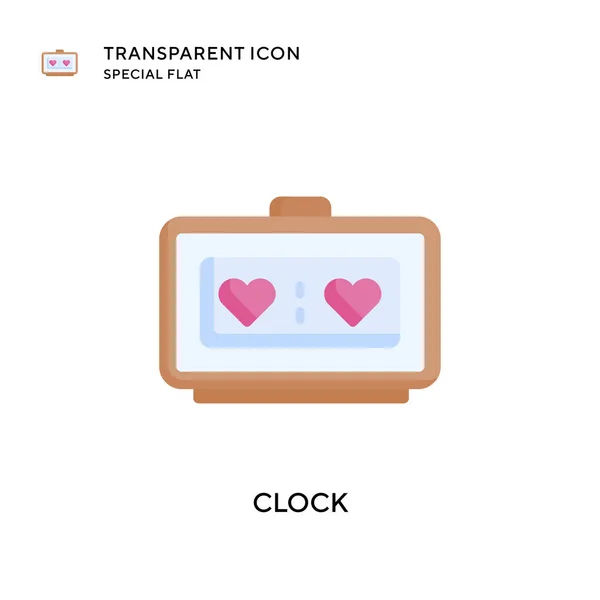 Icône Vectorielle Horloge Illustration Style Plat Vecteur Eps — Image vectorielle