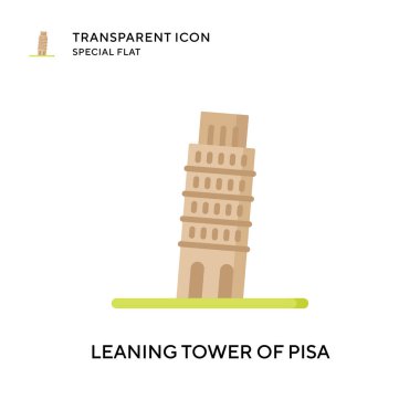 Sidikli vektör ikonunun eğik kulesi. Düz çizim. EPS 10 vektörü.