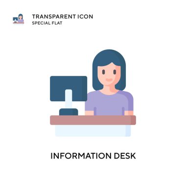 Danışma masası vektör simgesi. Düz çizim. EPS 10 vektörü.