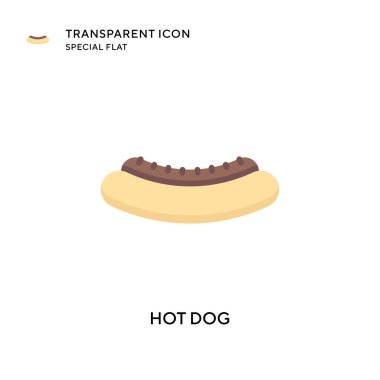 Hot dog vektör simgesi. Düz çizim. EPS 10 vektörü.