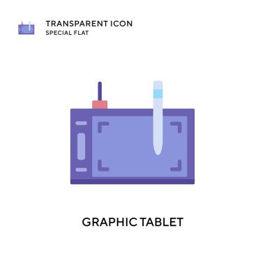Grafik tablet vektör simgesi. Düz çizim. EPS 10 vektörü.