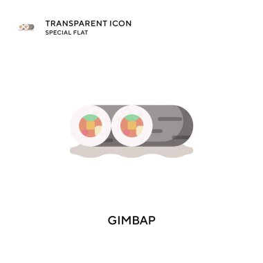 Gimbap vektör simgesi. Düz çizim. EPS 10 vektörü.