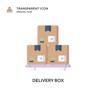Teslimat kutusu vektör simgesi. Düz çizim. EPS 10 vektörü.