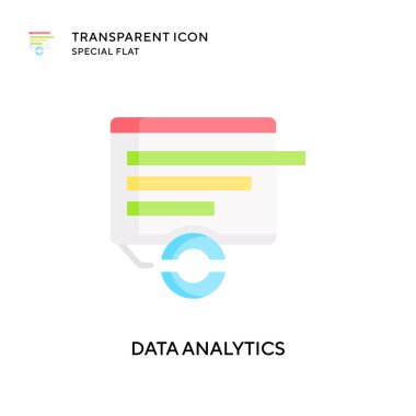 Veri analizi vektör simgesi. Düz çizim. EPS 10 vektörü.