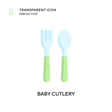 Bebek çatal bıçak vektör ikonu. Düz çizim. EPS 10 vektörü.