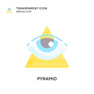 Piramit vektör simgesi. Düz çizim. EPS 10 vektörü.