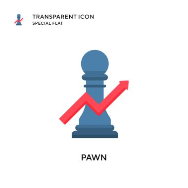 Piyon vektör simgesi. Düz çizim. EPS 10 vektörü.