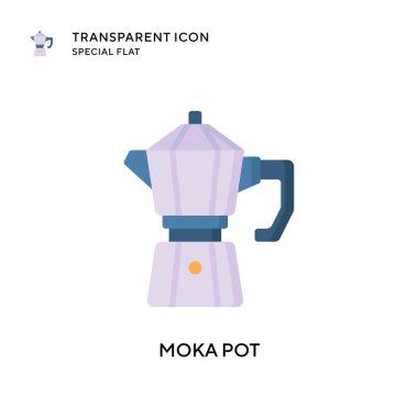 Moka pot vektör simgesi. Düz çizim. EPS 10 vektörü.