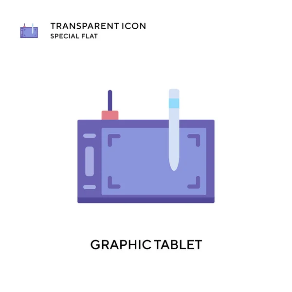 Icône Vectorielle Tablette Graphique Illustration Style Plat Vecteur Eps — Image vectorielle