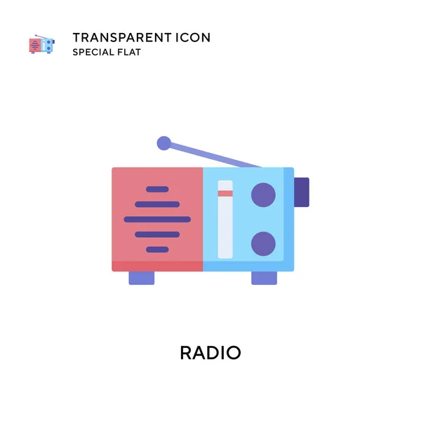 Ikona Wektora Radiowego Płaska Ilustracja Wektor Eps — Wektor stockowy