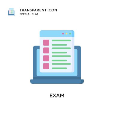 Sınav vektör simgesi. Düz çizim. EPS 10 vektörü.